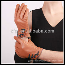 fashion designed women wearing leather glove